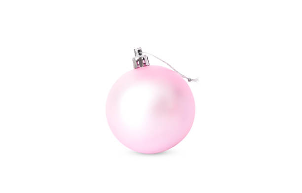 istock Pink christmas bauble isolated on white background 1338017776