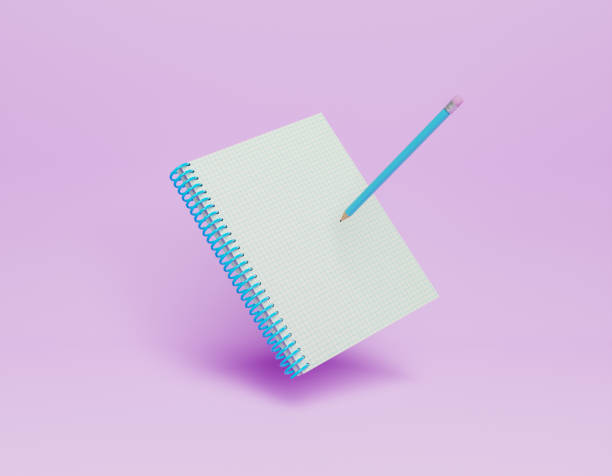 caderno 3d com um lápis - to do list checklist personal organizer writing - fotografias e filmes do acervo