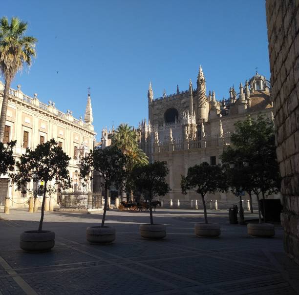 Square of the cathedral Image of one of the squares of the cathedral of Sevilla santa cruz seville stock pictures, royalty-free photos & images