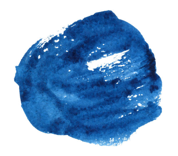istock Abstract blue watercolor background for text or logo isolated on white. Hand drawn watercolor cloud 1338024692