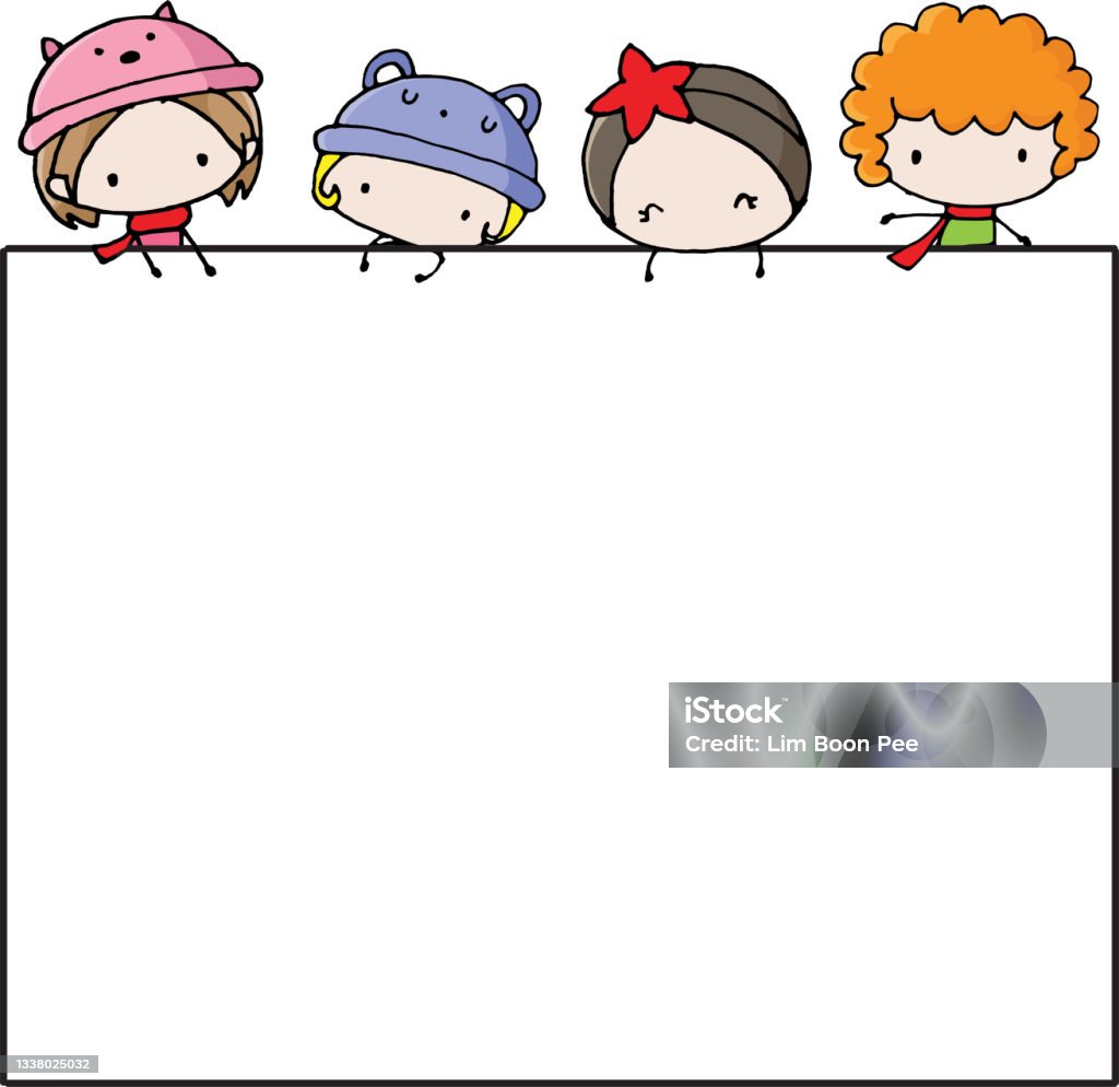 Vector Cartoon Kids Childrens Background Border Frame Card Stock  Illustration - Download Image Now - iStock