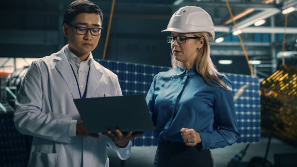 istock Engineer and Technician Working on Satellite Construction. Aerospace Agency: Diverse Team of Scientists Using Technological Equipment and Laptop Computer to Develop Spacecraft for Space Exploration. 1338031825