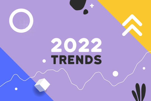 kreative trends 2022 trendiger abstrakter hintergrund. 2022 design, geschäftsstrategie und kreatives trendkonzept. vektor-illustration - feiertag grafiken stock-grafiken, -clipart, -cartoons und -symbole