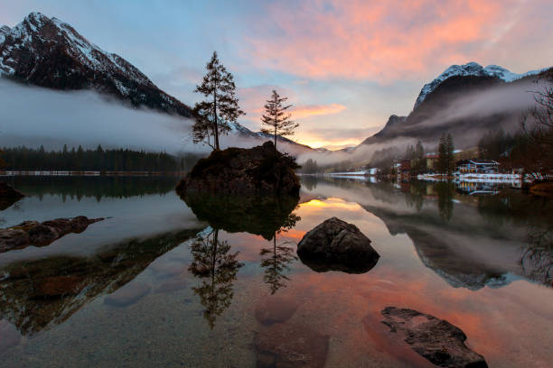 Hintersee near Berchtesgaden tzum sunset