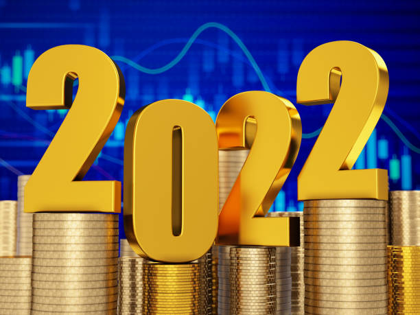 istock 2022 with  Gold Coins 1338043693