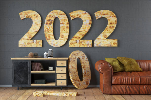 istock 2022 Wooden Sign with Cozy Interior 1338043903