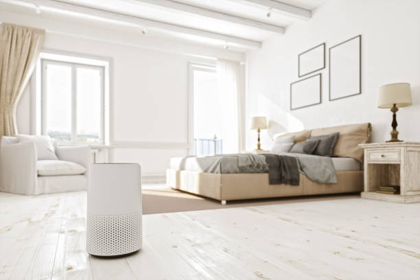 istock Air Purifier In The Bedroom 1338046502