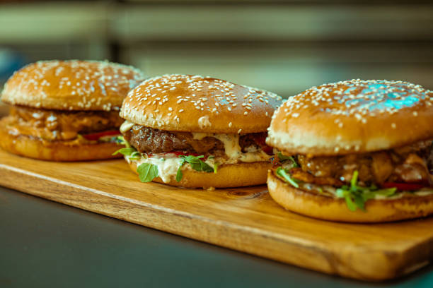 istock Delicious burgers on plate 1338049212