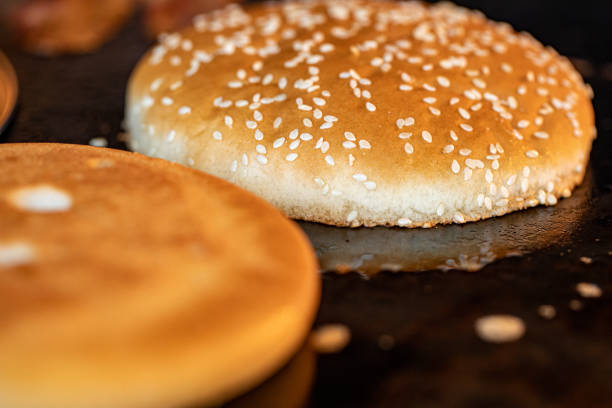 istock Delicious burger bun with sesame 1338049339