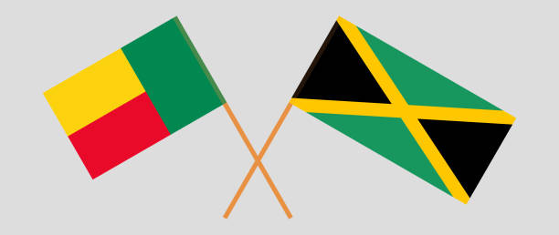 istock Crossed flags of Benin and Jamaica. Official colors. Correct proportion 1338050252