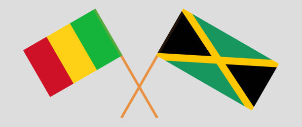 istock Crossed flags of Mali and Jamaica. Official colors. Correct proportion 1338050264
