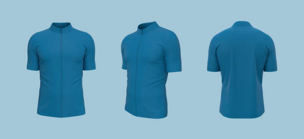 istock Blank cycling jersey mockup in front, side and back 1338053368