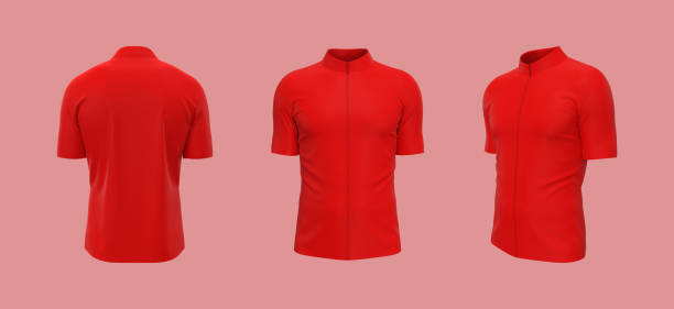 istock Blank cycling jersey mockup in front, side and back 1338053370