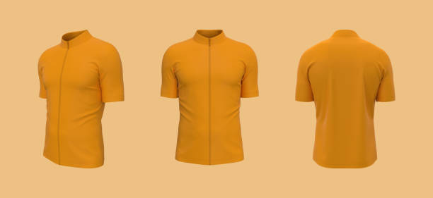 istock Blank cycling jersey mockup in front, side and back 1338053404