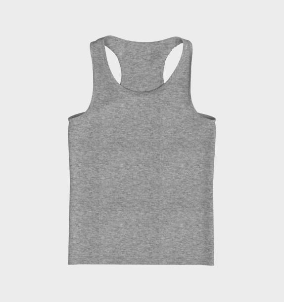 istock Flatlay sleeveless t-shirt mockup in front view 1338053446