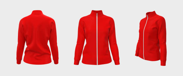 istock Women's tracksuit jacket mockup 1338053459