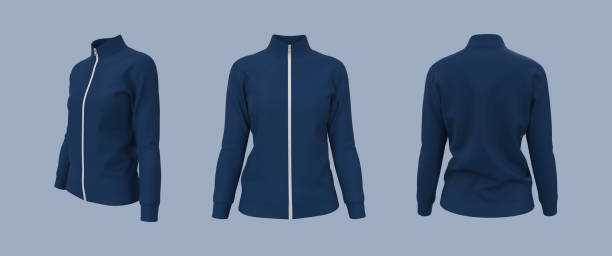 istock Women's tracksuit jacket mockup 1338053464