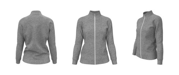 istock Women's tracksuit jacket mockup 1338053488