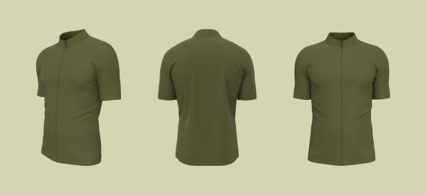 istock Blank cycling jersey mockup in front, side and back 1338054540