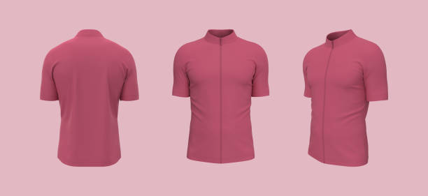 istock Blank cycling jersey mockup in front, side and back 1338054548