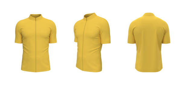 Blank cycling jersey mockup in front, side and back