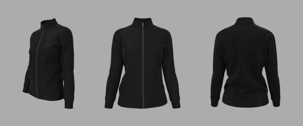 istock Women's tracksuit jacket mockup 1338054679