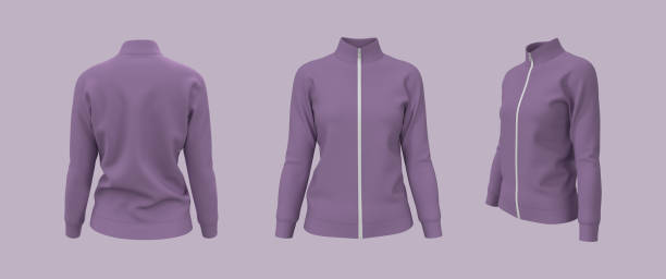 istock Women's tracksuit jacket mockup 1338054702