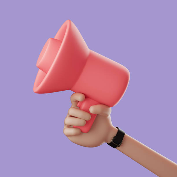 istock Cartoon hand hold simple gramophone. 3d render illustration 1338057797