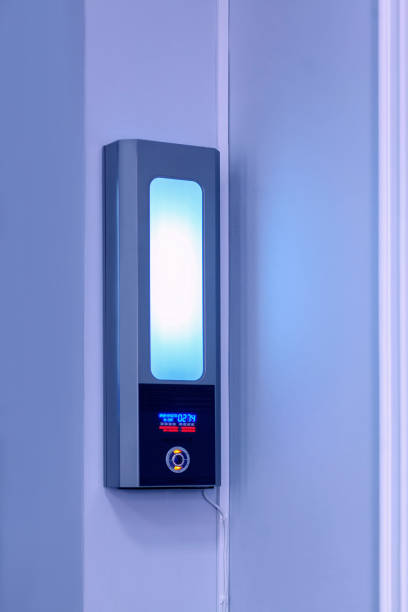 istock Customizable ultraviolet lamp for public places hanging on the wall 1338060668