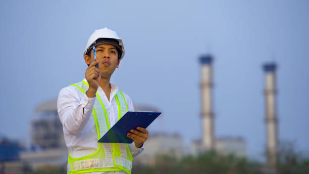 istock Male Engineer working on site at factory industry 1338061055