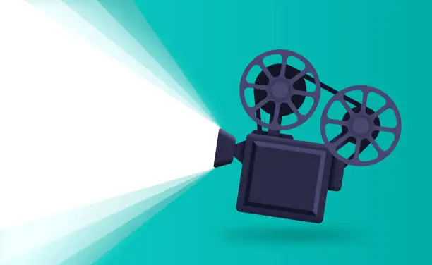 Vector illustration of Film Movie Camera Background