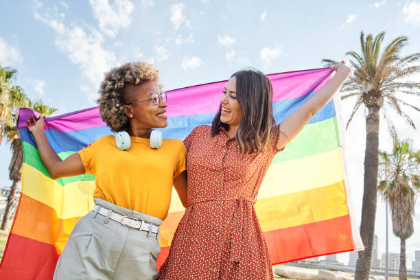 istock Lesbian women celebrating Pride Day. 1338065405