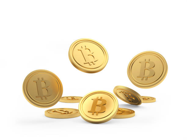 istock Heap of gold bitcoin coins falling 1338070029