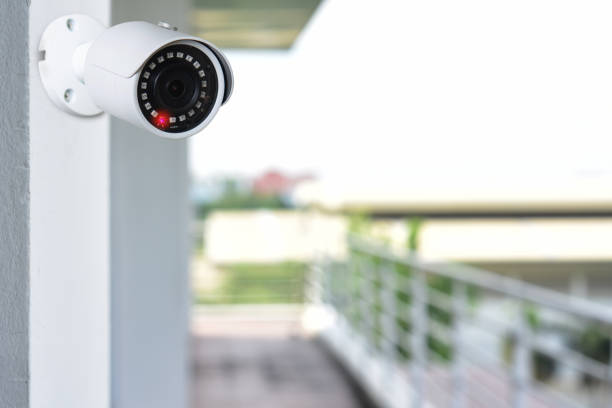 Outdoor CCTV camera for security and safety home from thief. Outdoor CCTV camera for security and safety home from thief. burglar alarm stock pictures, royalty-free photos & images