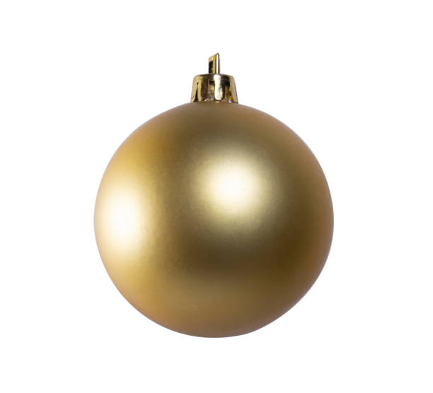 istock Yellow Christmas ball isolated on a white background 1338071284