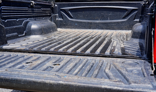 Close-up pickup truck plastic  floor liner or ground for protect floor with pickup