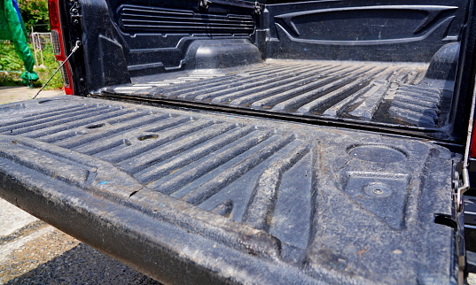 Close-up pickup truck plastic  floor liner or ground for protect floor with pickup