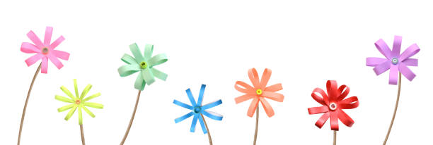 istock Set of origami flowers 1338072914
