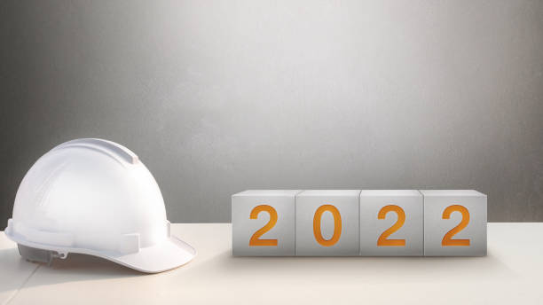 istock Happy New Year 2022 Construction workers and Construction Industry. 1338073651