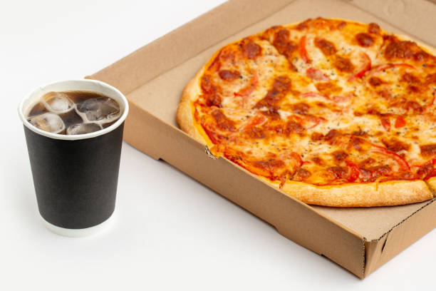 istock Delivery service, pizza in paper box dilevered to home 1338074749