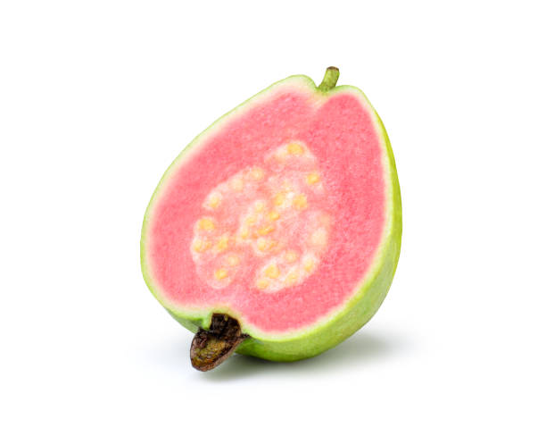 istock pink guava fruit isolated on white 1338075445