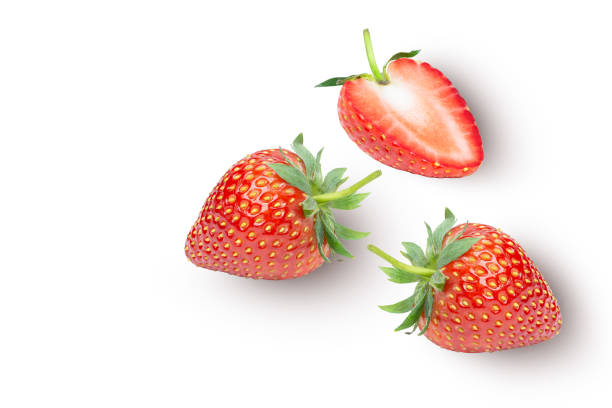 istock strawberry isolated on white background. 1338077579