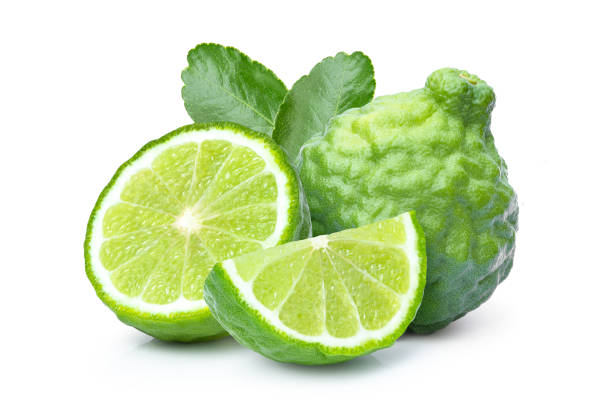 istock bergamot or kaffir lime fruit isolated on white 1338077881