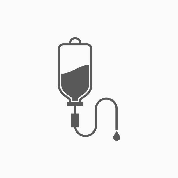 ilustraciones, imágenes clip art, dibujos animados e iconos de stock de icono de bolsa de sangre, vector vago iv, ilustración salina - intravenous infusion