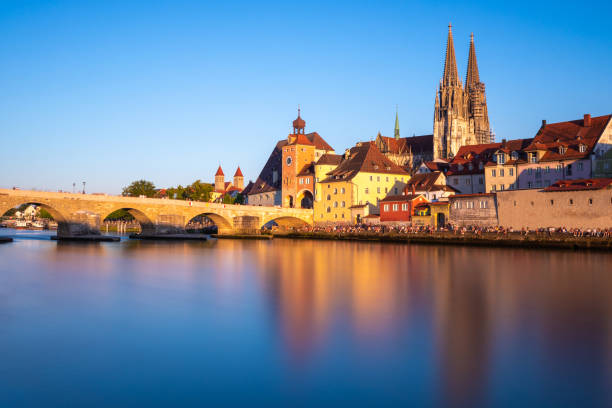 istock Regensburg with stone bridge 1338081463