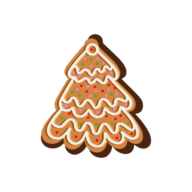 istock Christmas cookies in the shape of a Christmas tree. Vector illustration 1338091283