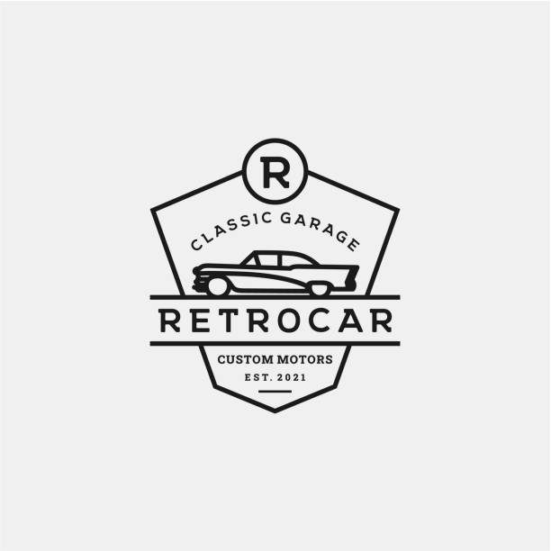 Vintage Retro car logo design. vintage or classic or retro badge emblem style