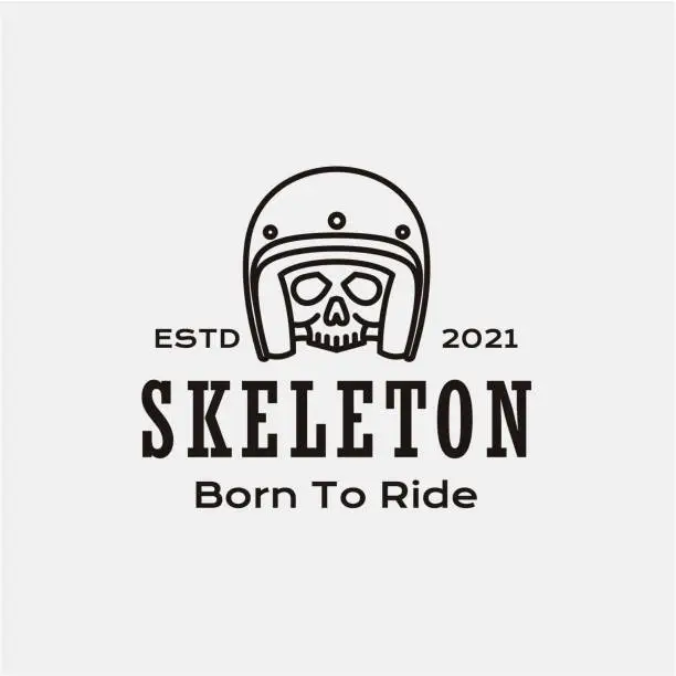 Vector illustration of Line art Motorcycle skull with helmet. motorbike emblem. Vector fashion illustration stock illustration
Motorcycle Racing, Skull, Skeleton, Beard, Biker, Garage