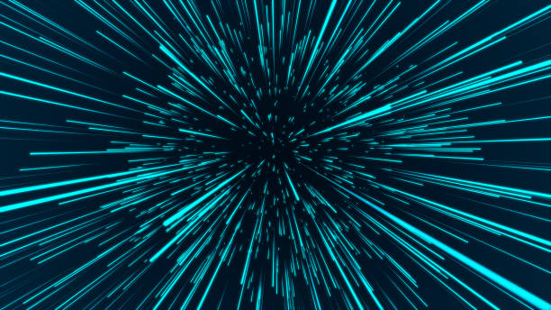 istock Abstract circular light speed background. Dynamic lines. Futuristic explosion of light. Colored rays in motion. Transfer of big data cyberspace. 3D rendering. 1338094500
