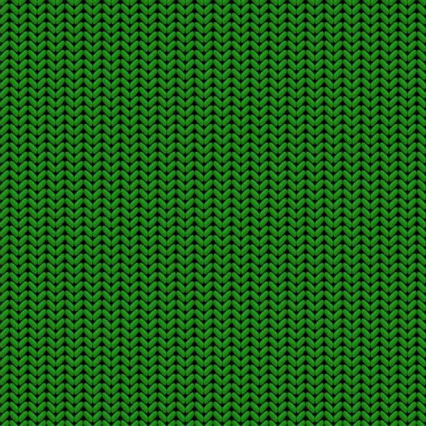 Vector illustration of green seamless vector knitted background